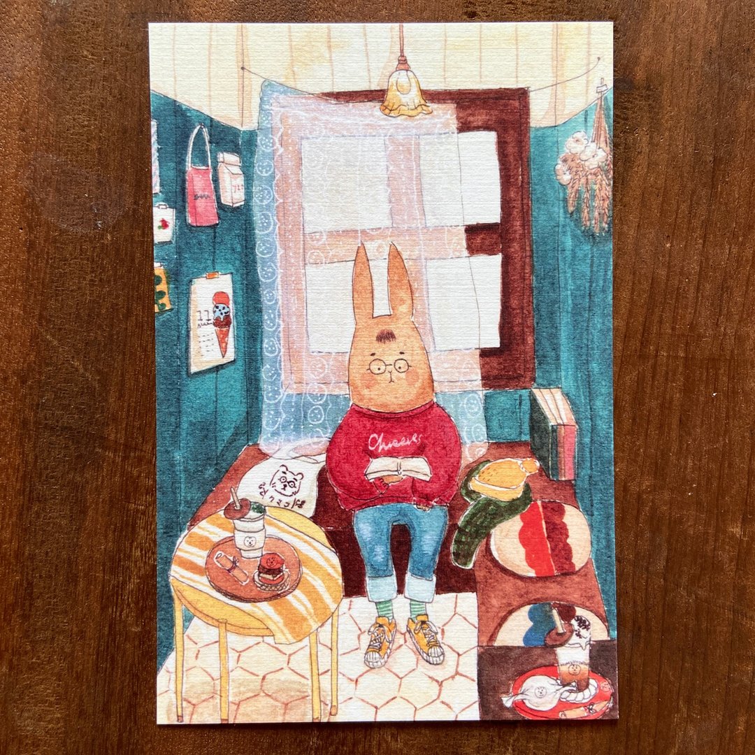 插画明信片 | 首尔咖啡小店 - 卡片/明信片 - 纸 