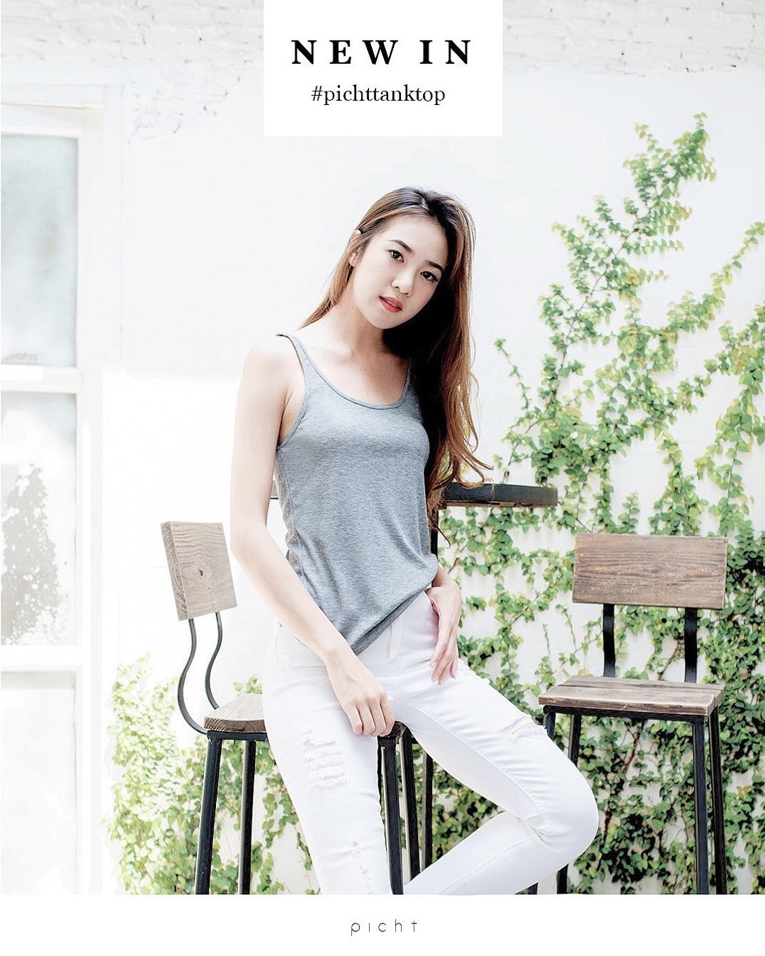 Air tank top - grey - 女装背心 - 棉 灰色