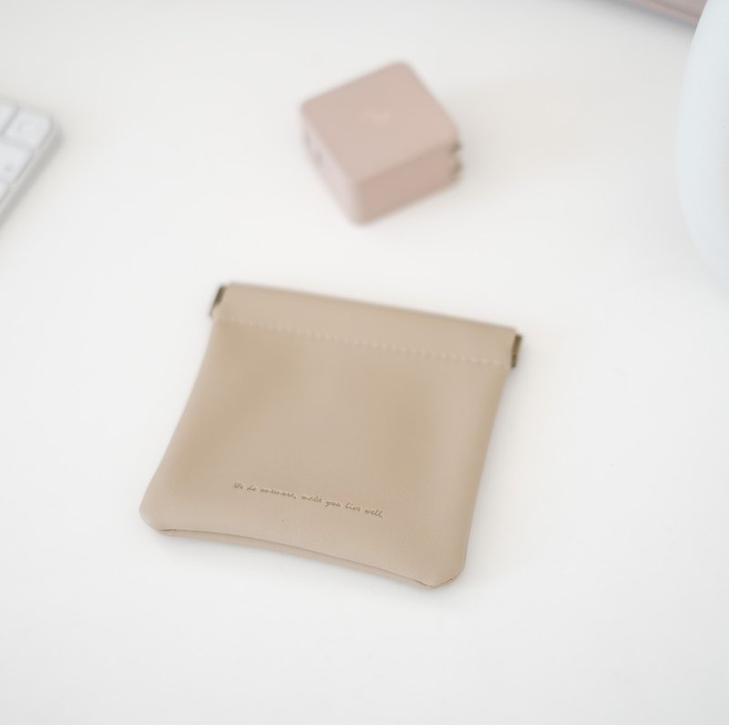 质感皮革收纳包 | 驼色 | - 化妆包/杂物包 - 人造皮革 卡其色