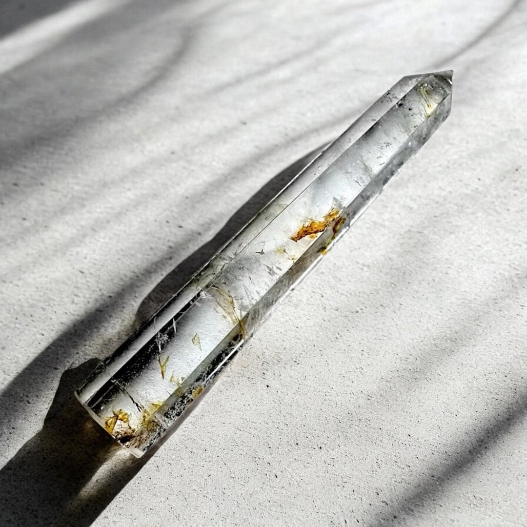 白水晶 激光水晶柱 瘦长透亮 棱线清晰 雷射柱 天然白水晶 激光柱 - 摆饰 - 水晶 透明