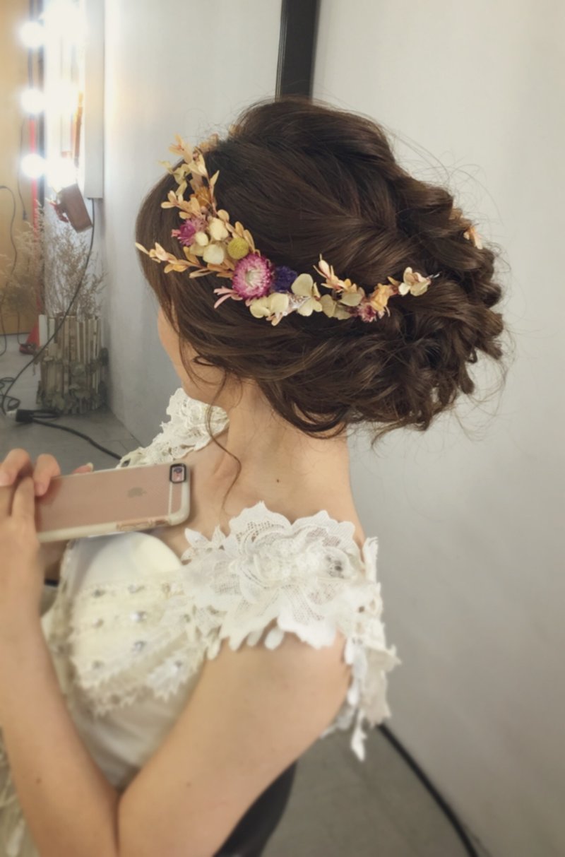 好饰会发生 --- 柳叶春神不规则干燥花花环/花冠/花圈 - 发饰 - 植物．花 多色