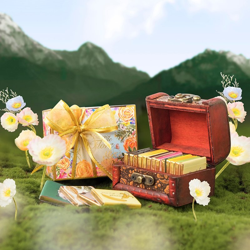 【Diva Life】花香巧乐系列-迷你珠宝盒 - 巧克力 - 木头 咖啡色