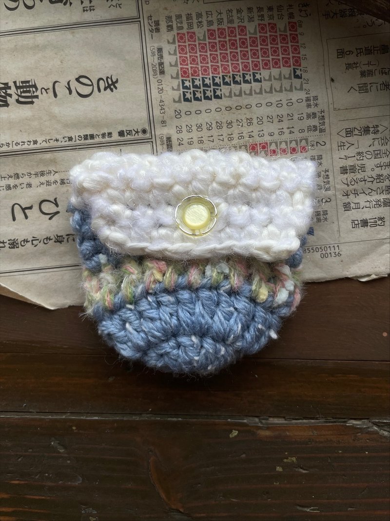 小扣袋-秋分7 - 化妆包/杂物包 - 羊毛 蓝色