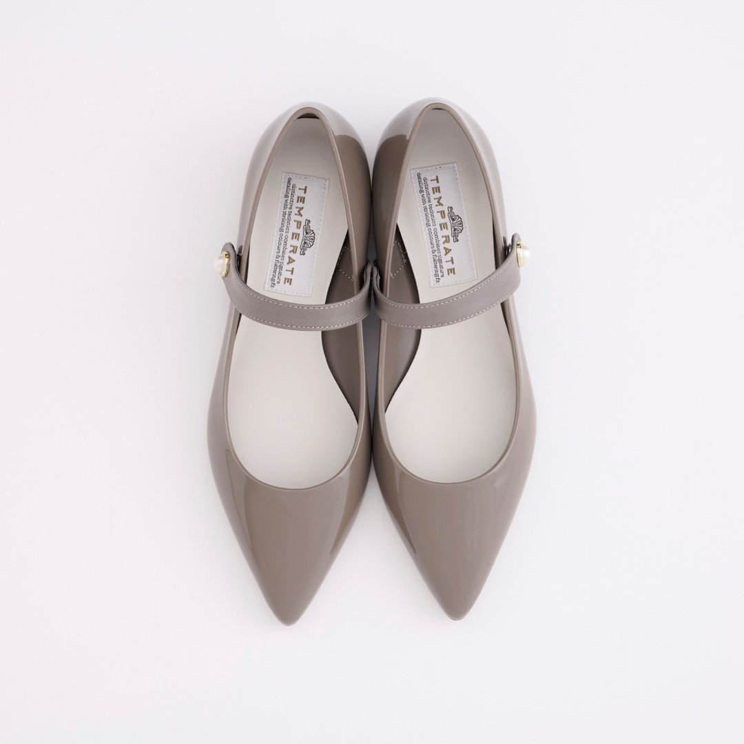 CARRIE (GREY) PVC POINTED TOE FLAT SHOES pointed toe pumps - 雨鞋/雨靴 - 防水材质 