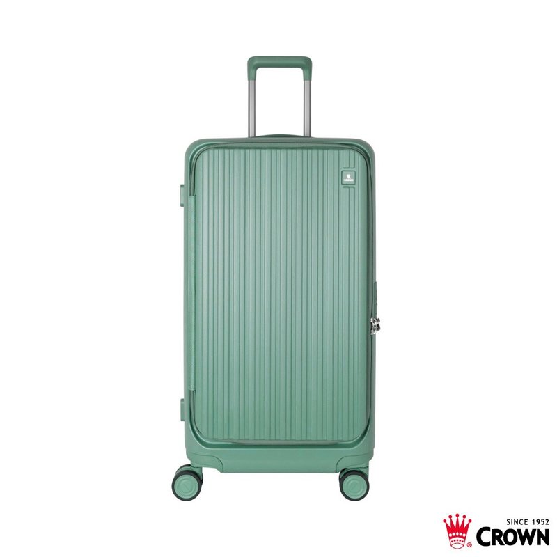 【CROWN】28寸 BOXY 前开框架胖胖拉杆箱 托运箱  大地绿 - 行李箱/行李箱保护套 - 塑料 绿色
