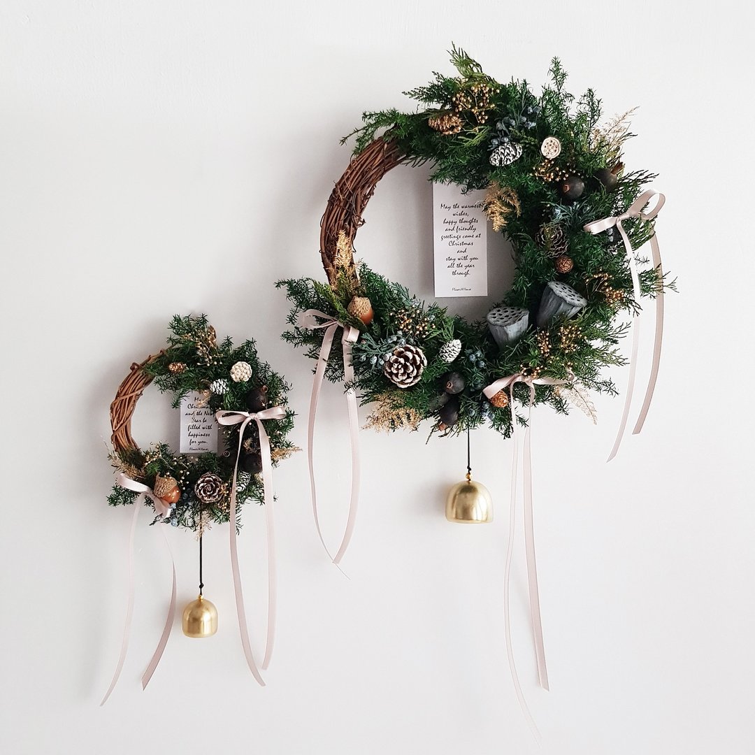 现货|Xmas|永生雪松|S款Jingle Bells圣诞花圈 交换礼物 居家布置 - 干燥花/捧花 - 植物．花 绿色