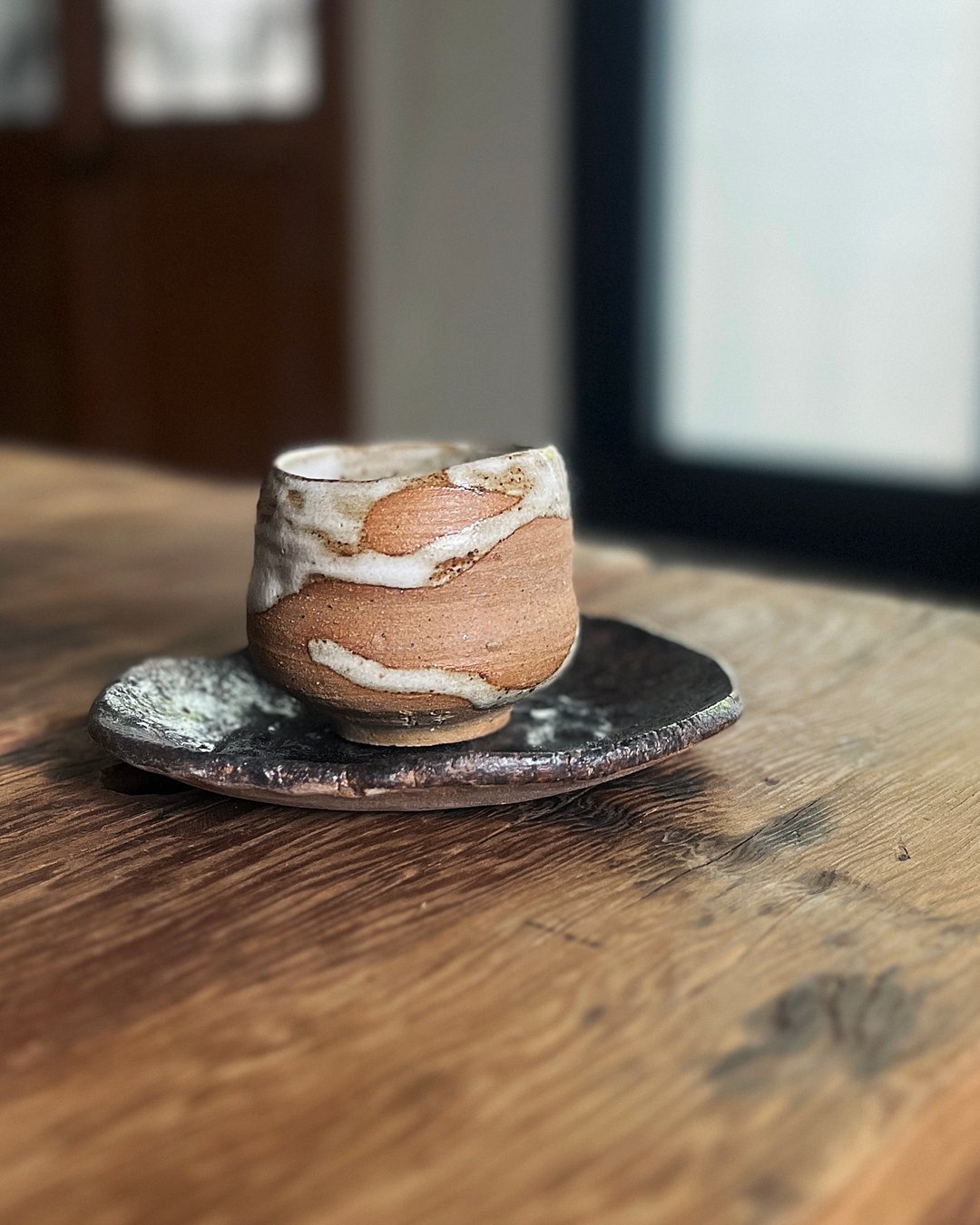 流白 凹凸 茶杯盘组  | 陶器皿 - 茶具/茶杯 - 陶 白色