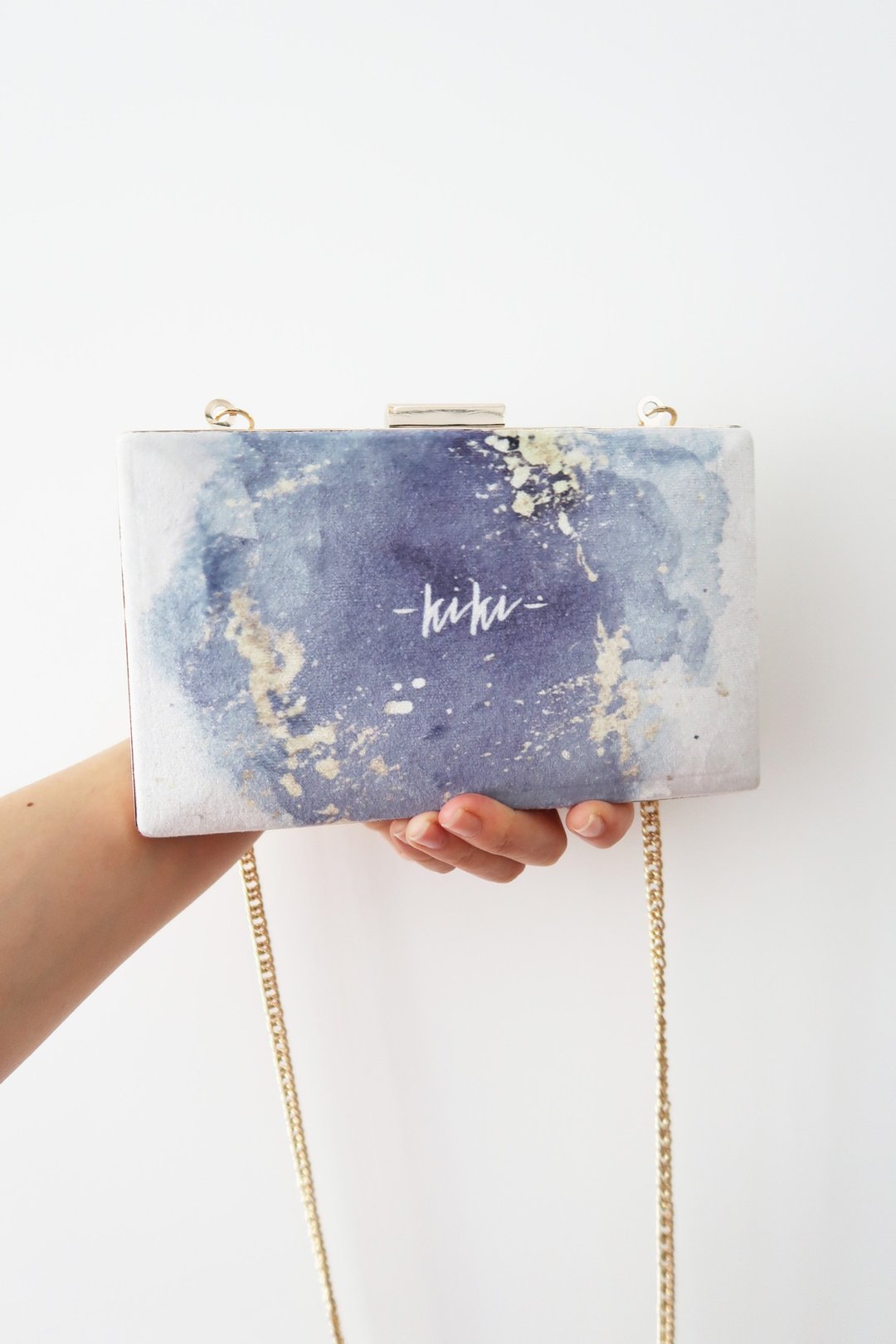 姊妹礼物-定制化名字绒布晚宴包手拿包clutch bag(伴娘结婚生日) - 侧背包/斜挎包 - 其他材质 