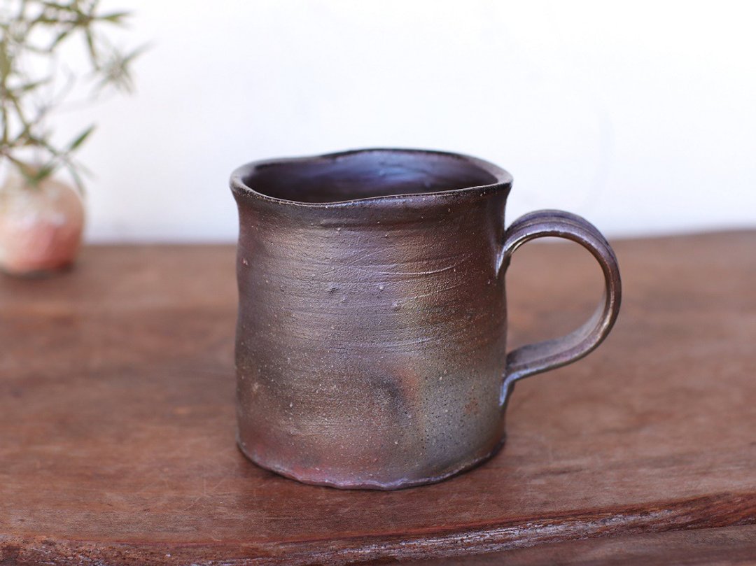 Bizen ware coffee cup c3-071 - 咖啡杯/马克杯 - 陶 咖啡色
