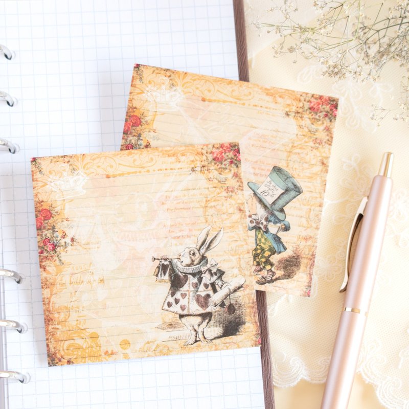 Memo - Alice in Wonderland No.36 / 2 patterns 30 sheets in total - 笔记本/手帐 - 纸 咖啡色