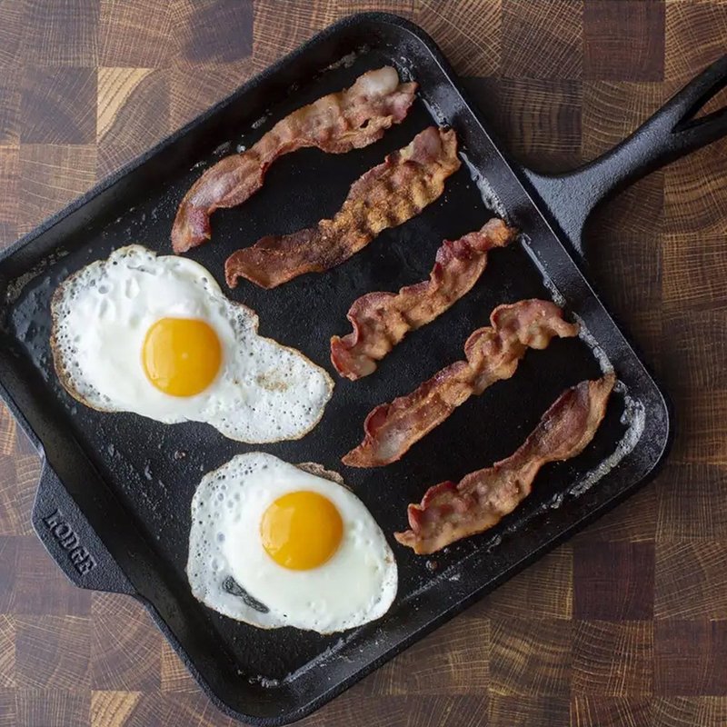 美国LODGE 美国制方形铸铁平底浅型煎饼锅-28cm L9SGR - 厨房用具 - 其他金属 黑色