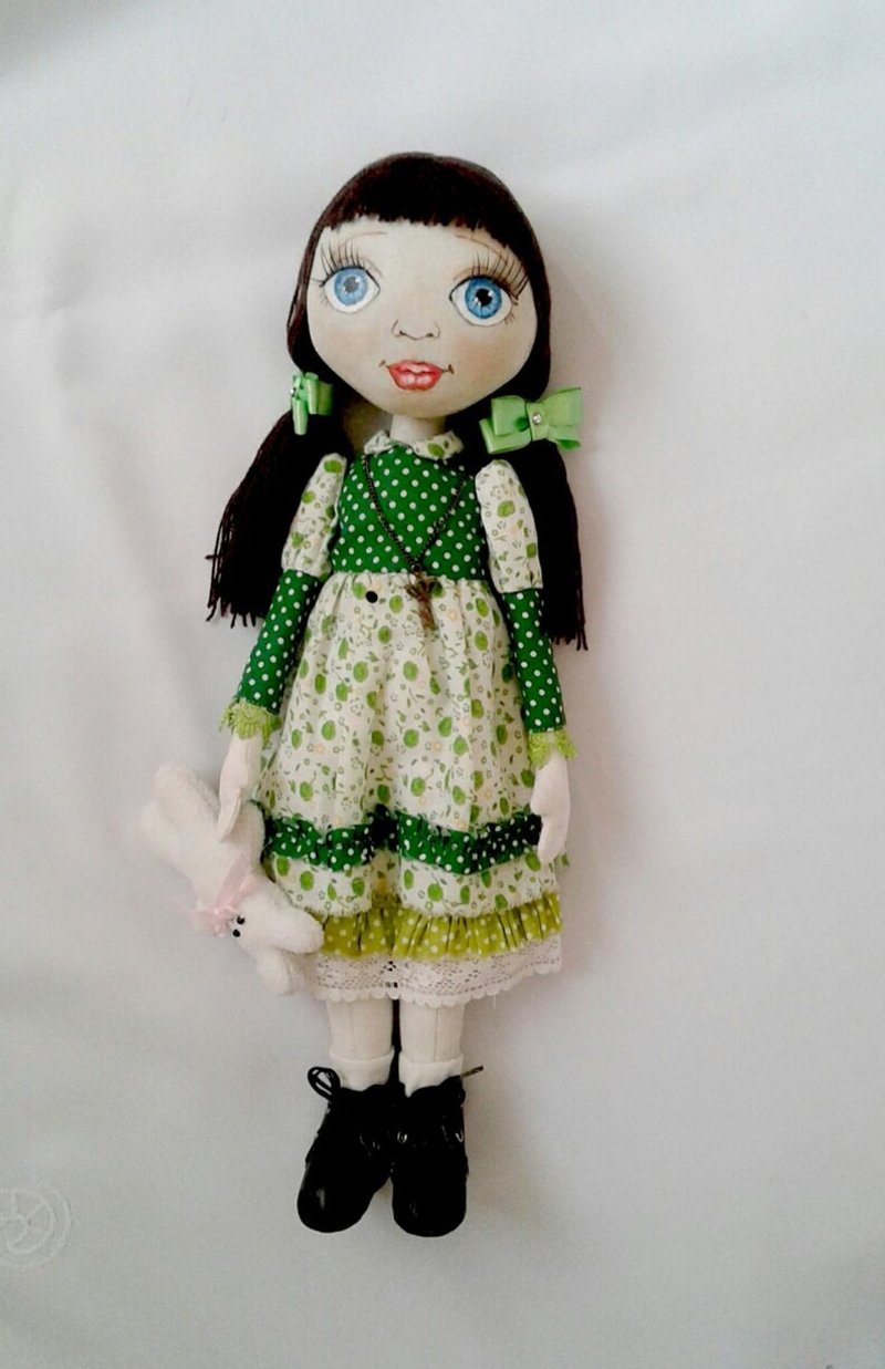 Cloth Doll Art doll Interior Doll Collectible doll OOAK Textile doll Fabric doll - 玩具/玩偶 - 棉．麻 