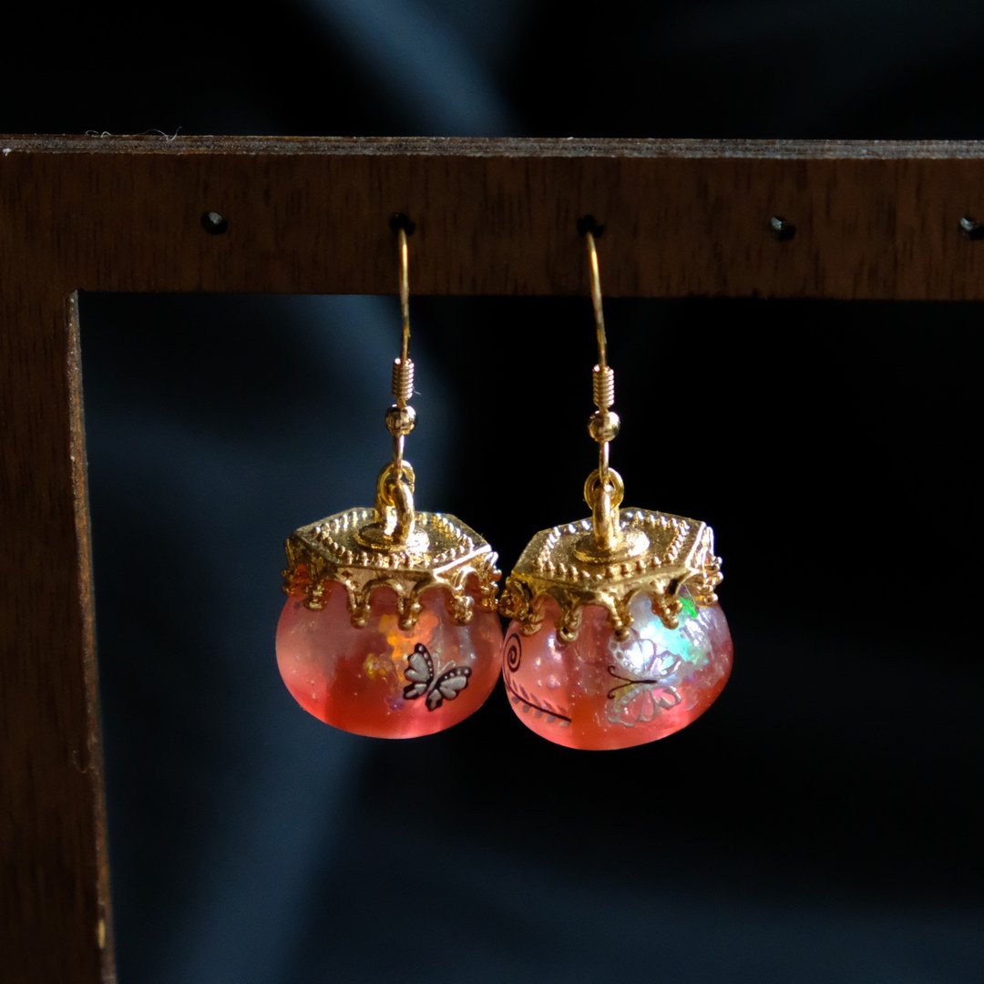 【実る】Ripen Fruit - Silver Earrings by  ETPLANT - 耳环/耳夹 - 纯银 红色