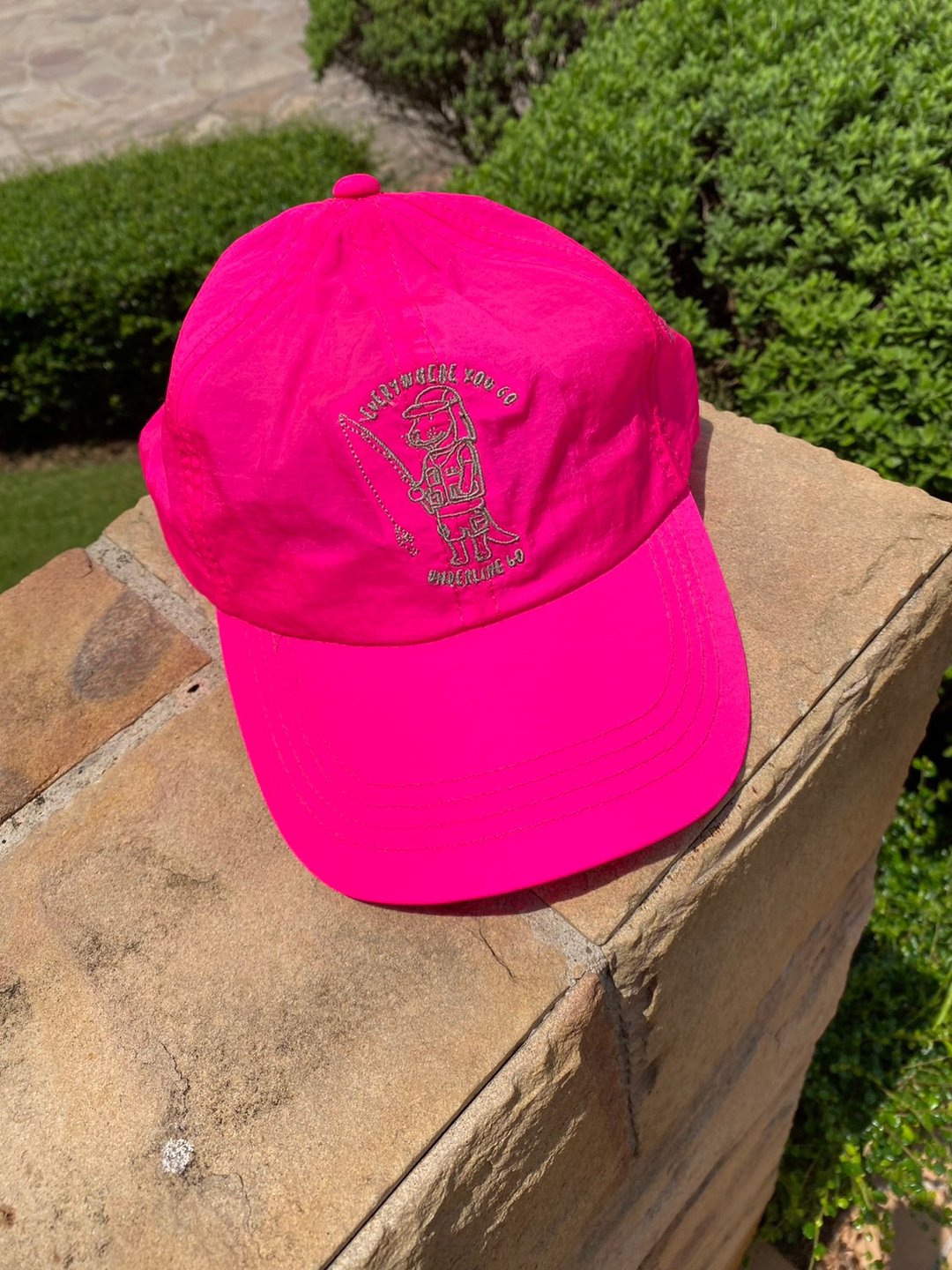 Otter Fishing Neon Pink Nylon Summer Cap /Daily use - 帽子 - 尼龙 粉红色