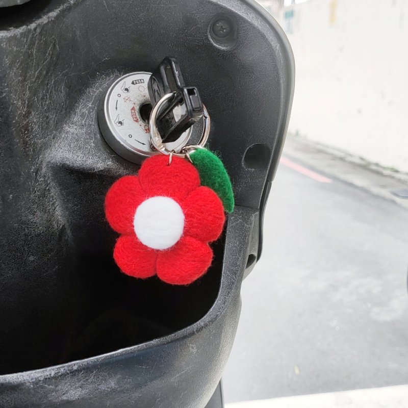 【手作DIY】羊毛毡小花钥匙环材料盒 在线教学材料包 - 编织/刺绣/羊毛毡/裁缝 - 羊毛 多色