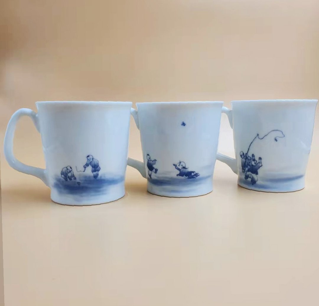 拾金 青花 想享马克杯 - 咖啡杯/马克杯 - 瓷 白色