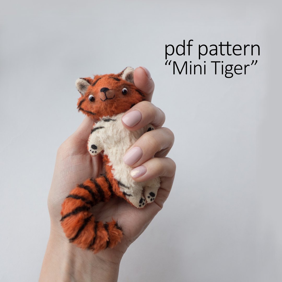 Tiger Pattern 10cm - Pdf downloadable DIY Teddy Pattern - 手工艺教程/工具书 - 其他材质 