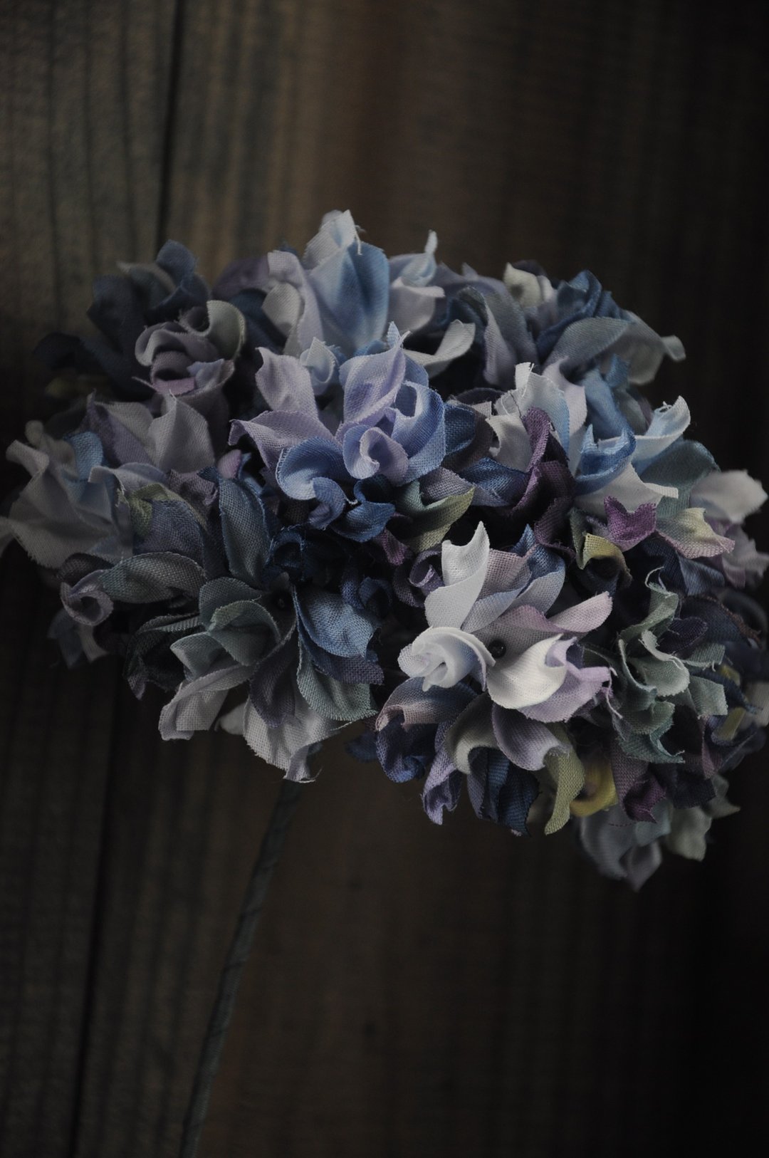 【日本染布花工艺】紫蓝色绣球花 | 花枝 | 摆设 | 礼物 | 定制化 - 摆饰 - 棉．麻 多色