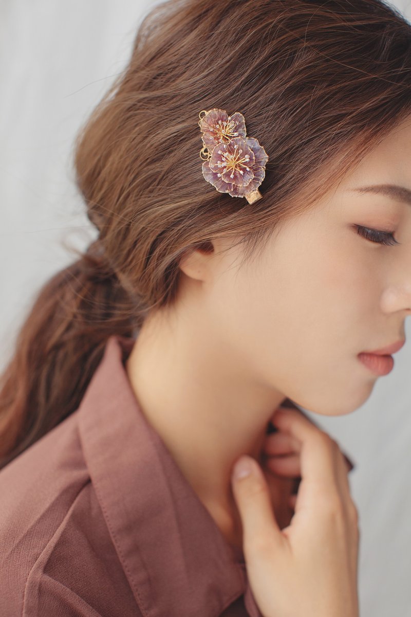 手作发夹 发饰 新娘 伴娘  uv胶 花 紫色 / wei - 发饰 - 其他材质 紫色