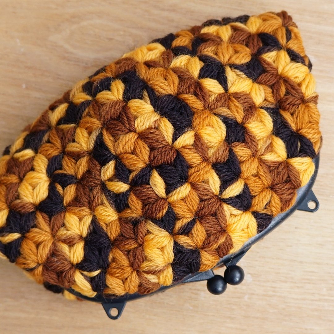 Ba-ba handmade Jasmine Stitch crochet Petit bag No.C1495 - 化妆包/杂物包 - 其他材质 咖啡色
