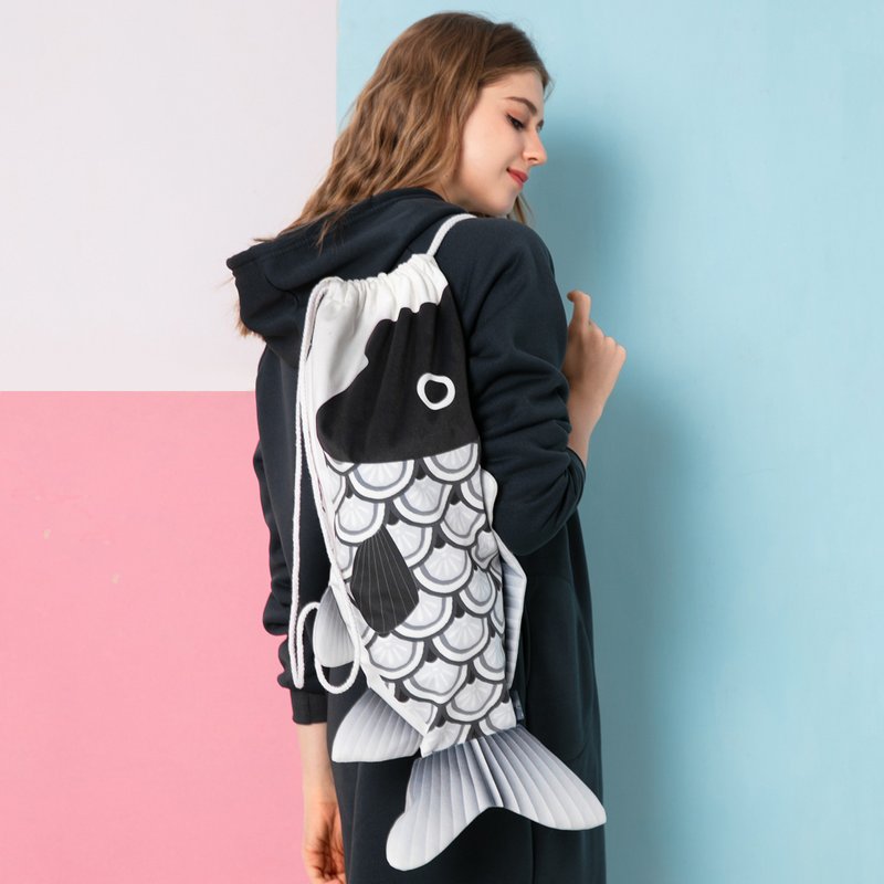 水族馆_鲤鱼束口背包 - 束口袋双肩包 - 其他材质 黑色