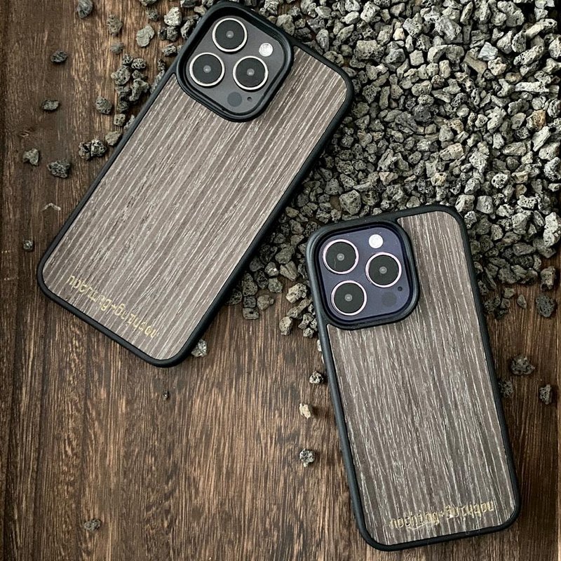 iPhone 14/ iPhone 14 Plus/ iPhone 14 Pro/ iPhone 14 Pro Max - 手机壳/手机套 - 木头 黑色