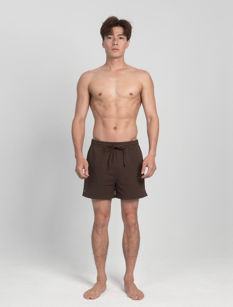 Coffee Brown 咖啡棕 / 男款泡泡纱 度假短裤 - 男士短裤 - 其他材质 咖啡色