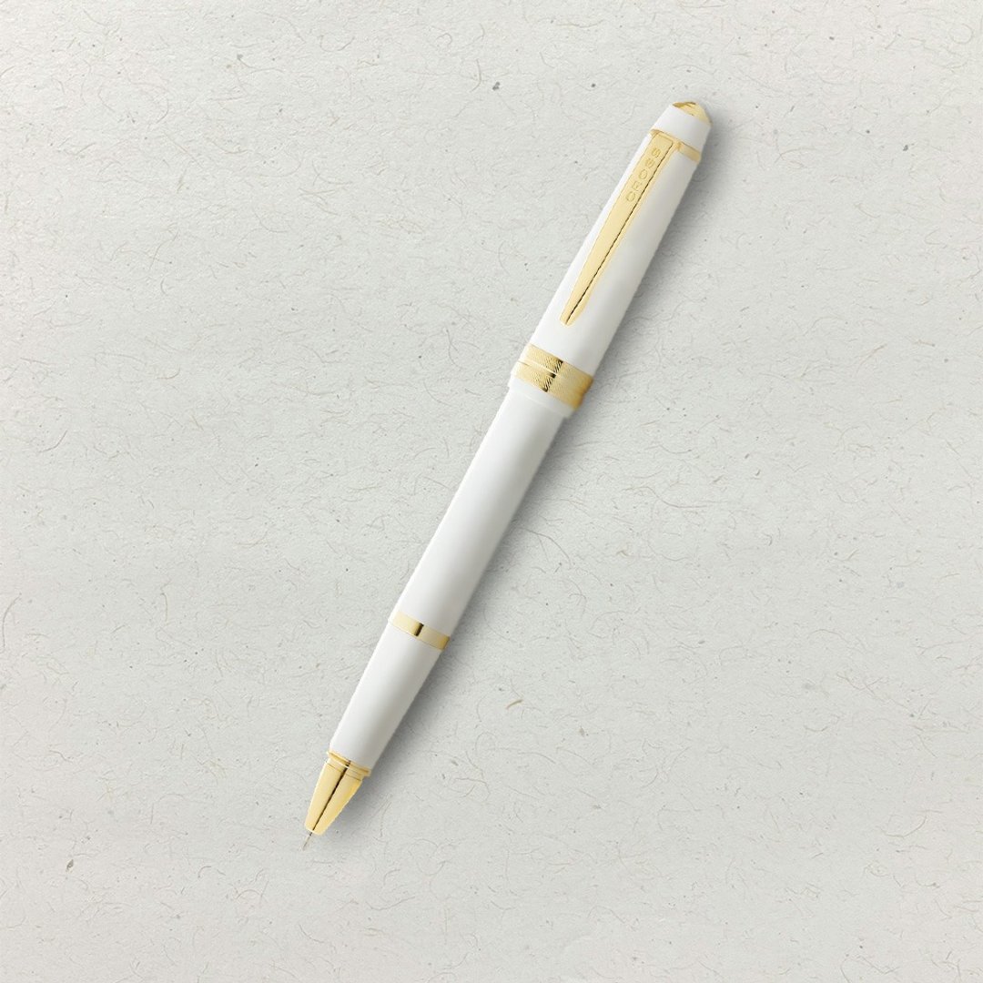 CROSS Bailey Light贝礼轻盈系列金夹亮白钢珠笔  (原厂正货) - 钢珠笔 - 树脂 白色