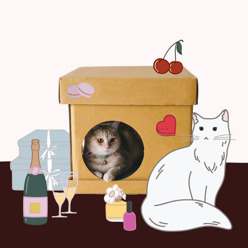 Cube CLASSY CAT Sticker - 床垫/笼子 - 环保材料 咖啡色