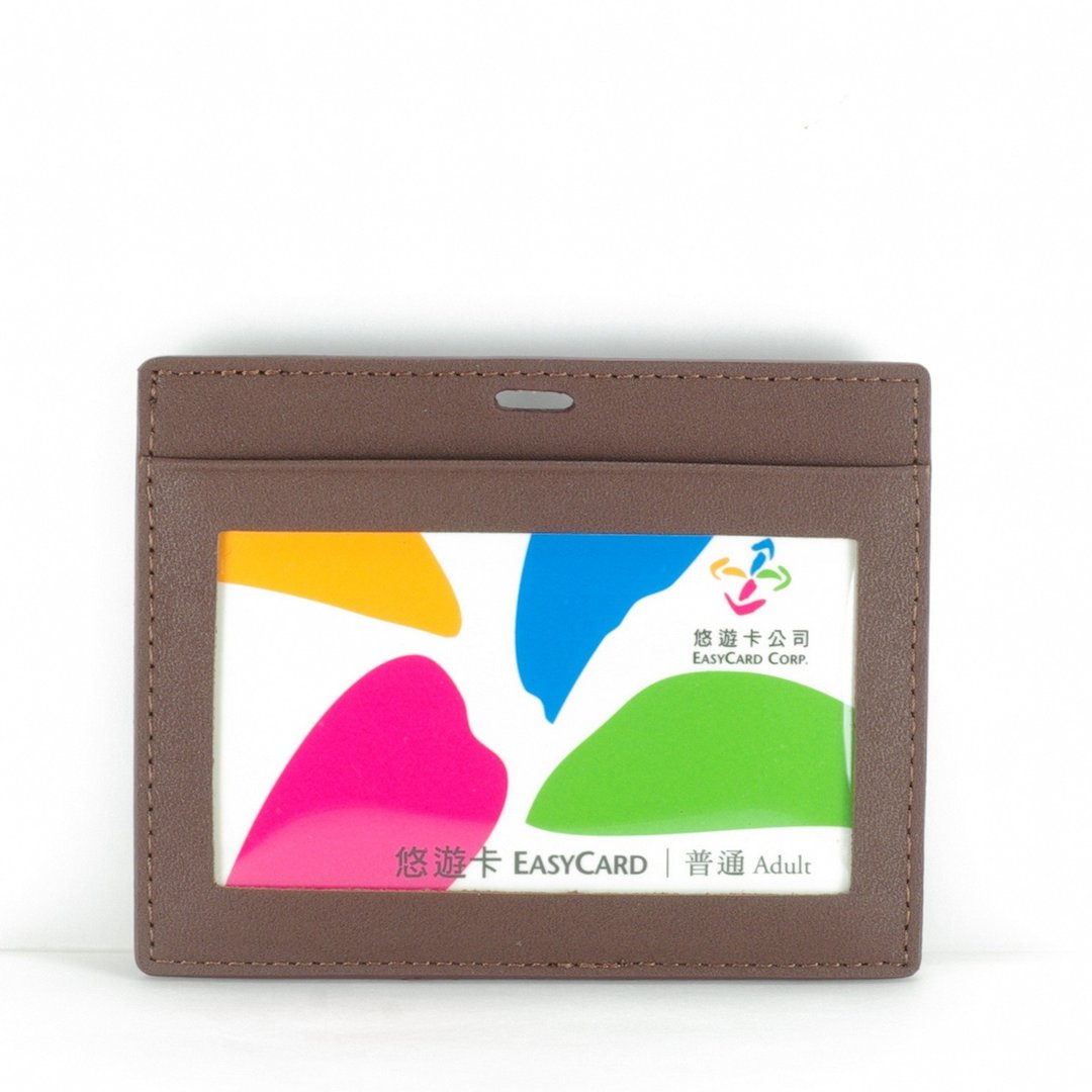 经典植鞣横式双层证件套 卡套 真皮 褐色 付费定制刻字 - 证件套/卡套 - 真皮 咖啡色