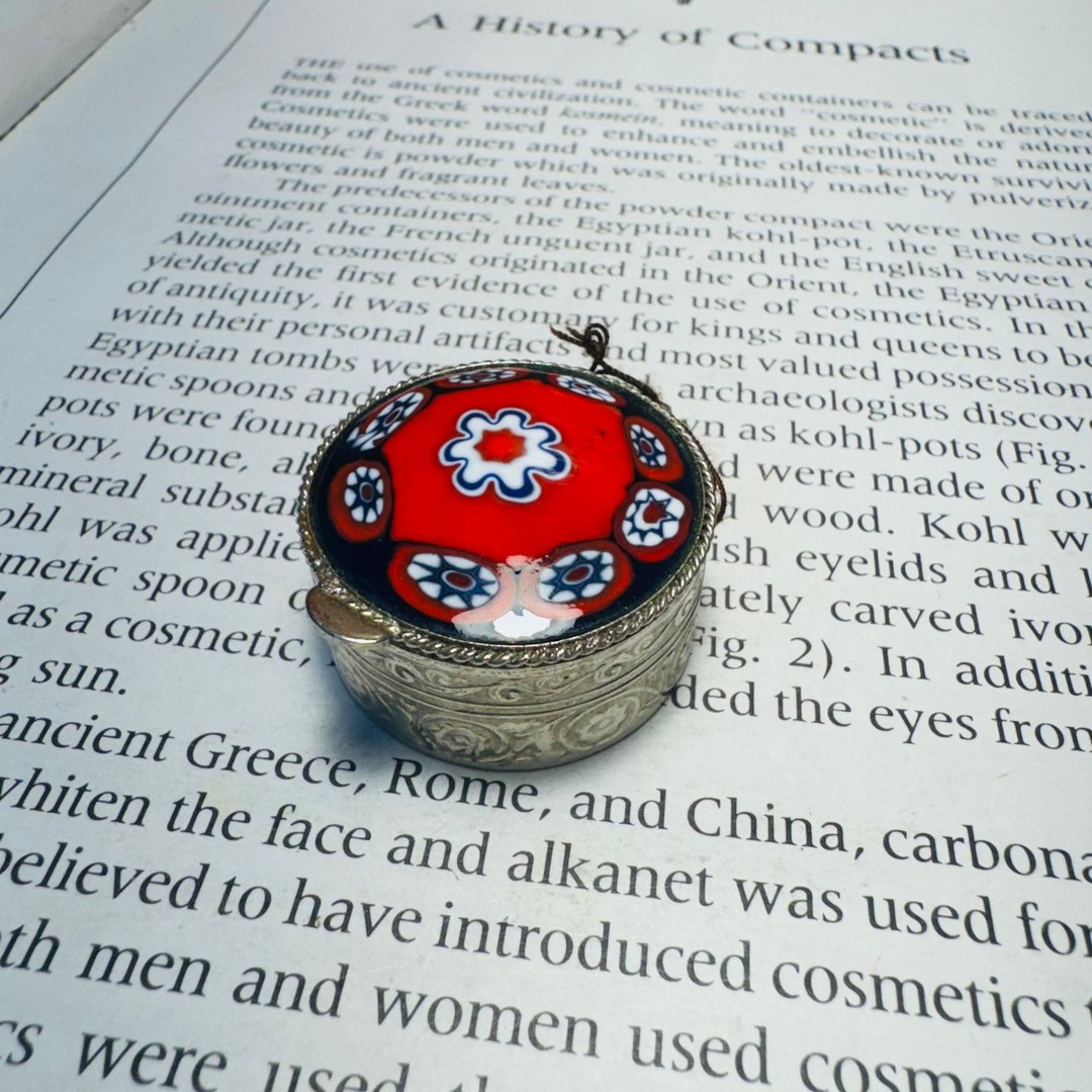 意大利 花玻璃小圆盒 - 其他 - 其他金属 