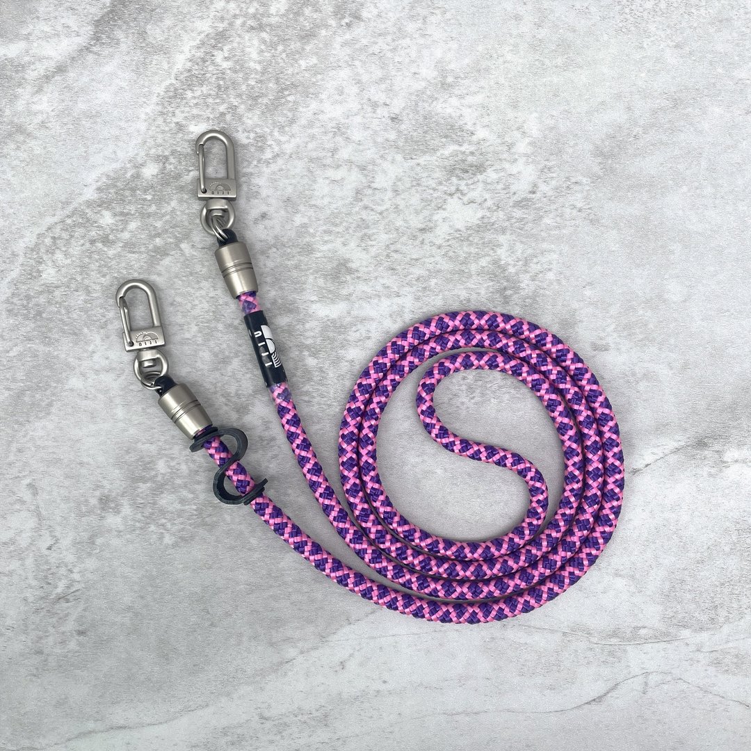 niji 手机挂绳 粉红/紫 钻可纹 6mm Pink&Purple diamond pattern - 其他 - 塑料 灰色
