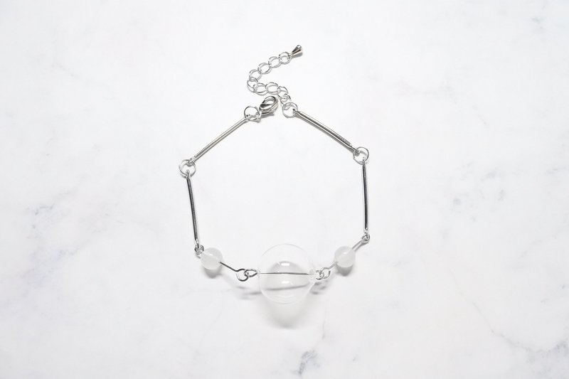 【泡泡星球】天然石与玻璃球手链 - 手链/手环 - 玻璃 透明