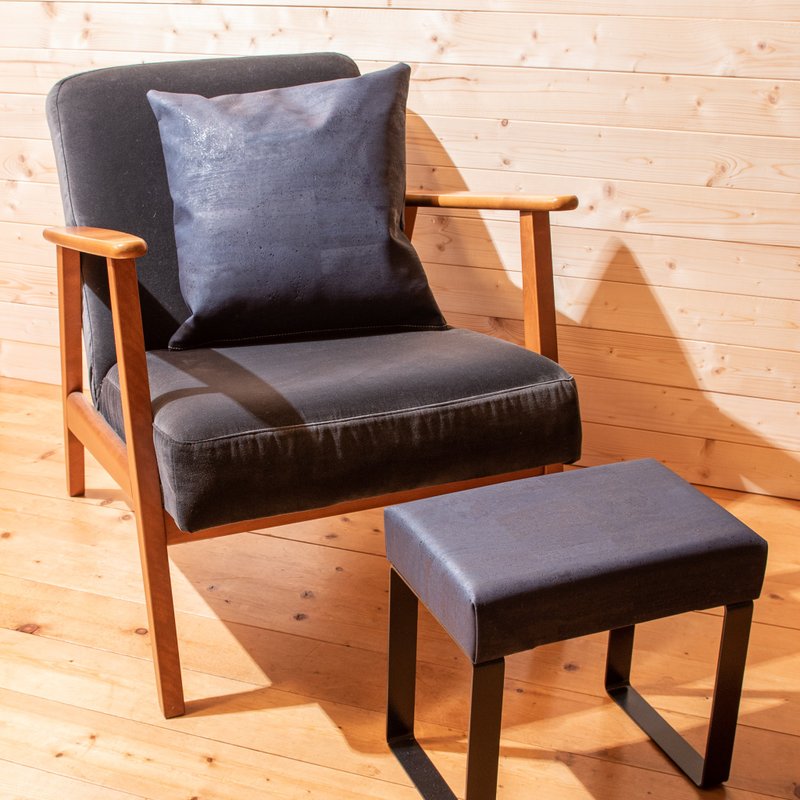 软木皮革脚凳与抱枕套 (Navy) - 椅子/沙发 - 环保材料 蓝色