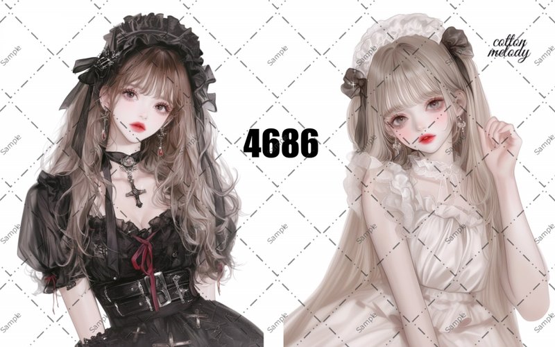 original sticker no.4686 人物贴纸 原创贴纸 原创人物贴纸 装饰贴纸 cotton melody - 贴纸 - 纸 
