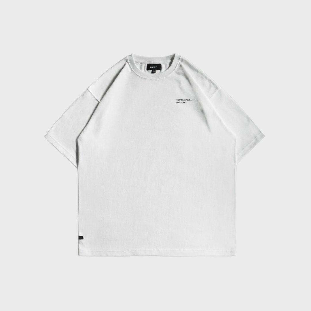 DYCTEAM - DL落肩标语TEE (white) - 男装上衣/T 恤 - 棉．麻 白色