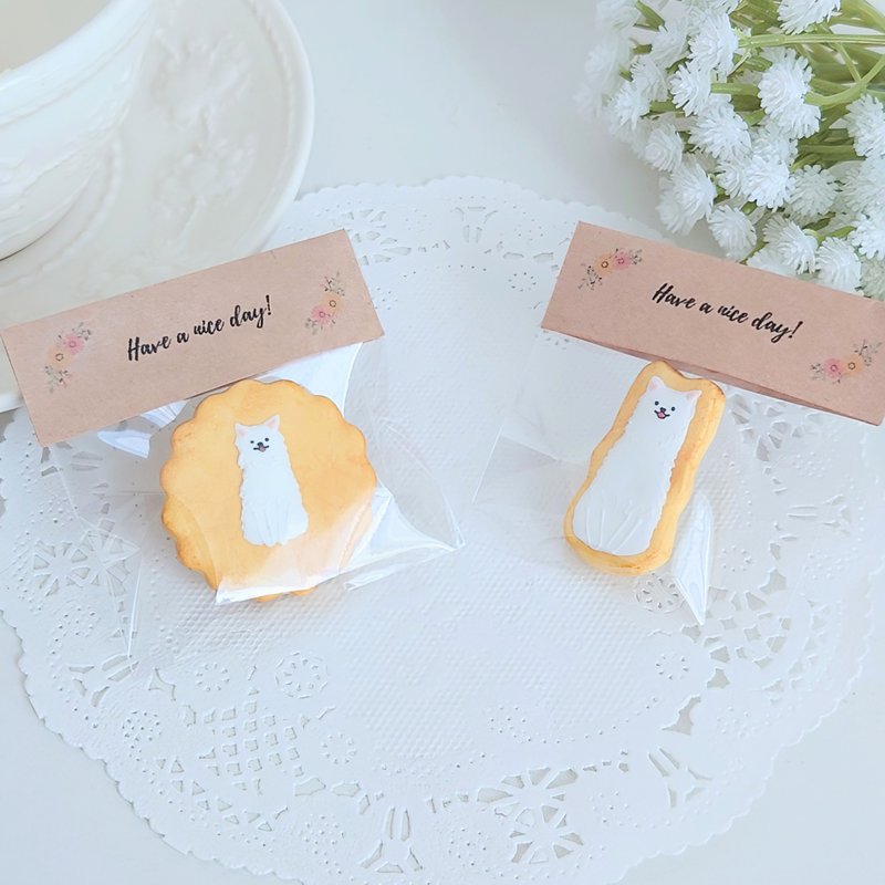 萨摩耶胸针 - 胸针 - 粘土 白色