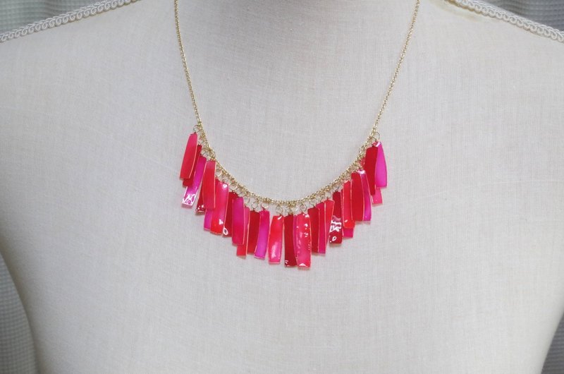 美甲艺术条项链芙蓉 - 项链 - 其他材质 红色