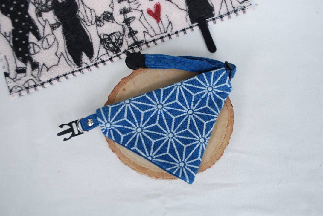 A-NI collar for cats and dogs triangular flag version - 项圈/牵绳 - 棉 蓝色