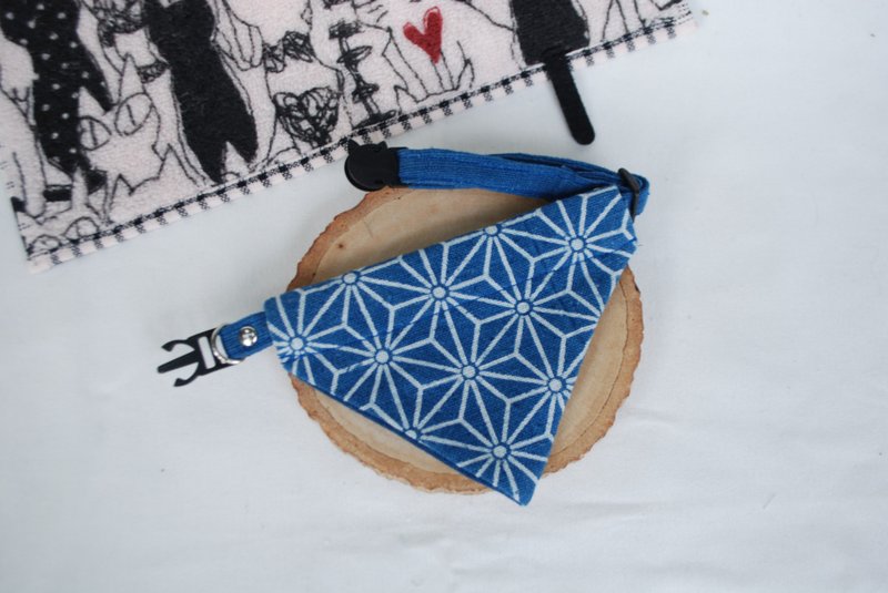 A-NI collar for cats and dogs triangular flag version - 项圈/牵绳 - 棉 蓝色