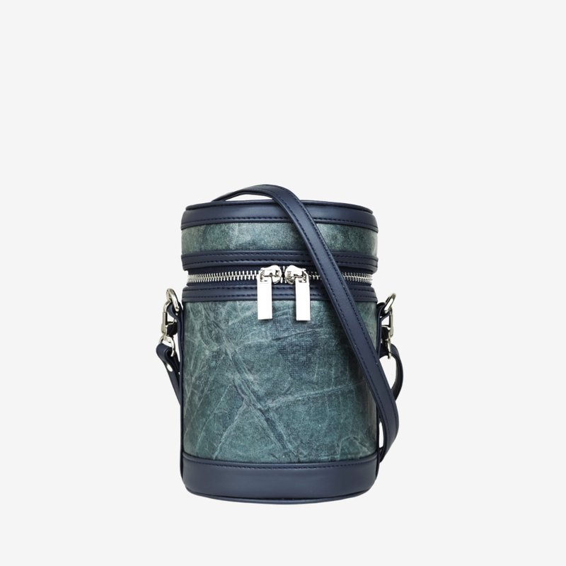 圆形单肩包，蓝（Mary-go-round） - 束口袋双肩包 - 植物．花 蓝色