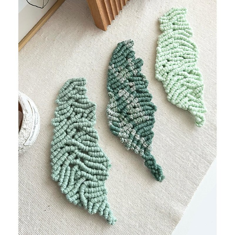 台湾杯垫影片教学材料包 - 摆饰 - 棉．麻 绿色