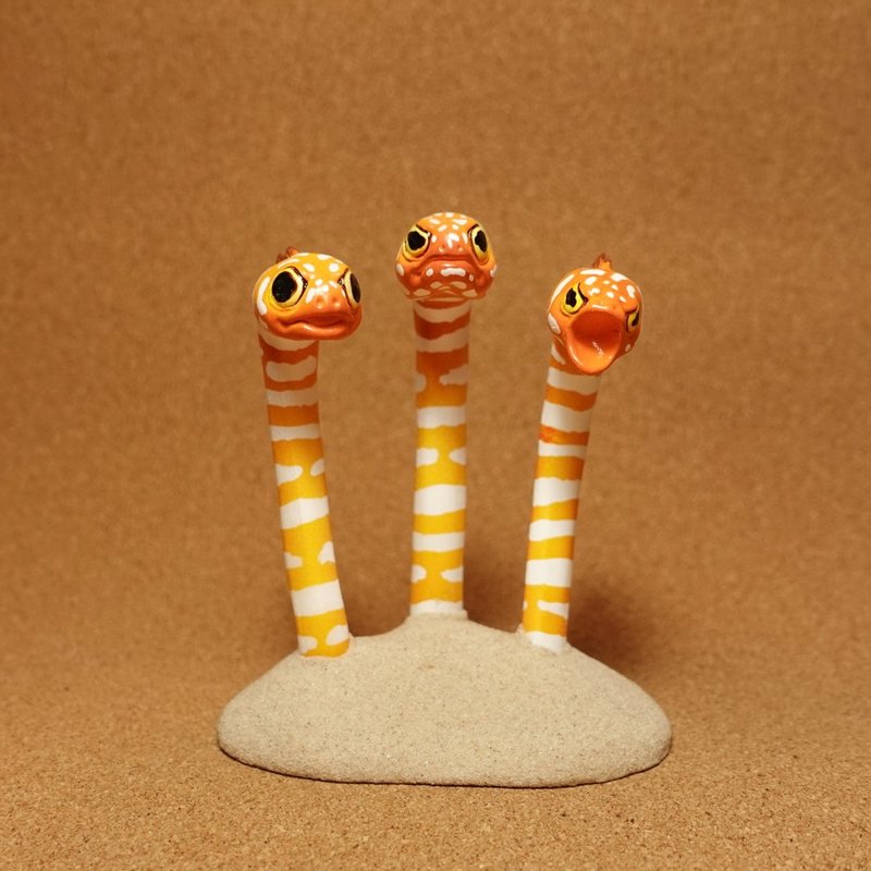 Sculptimal 花鳗三兄弟系列【花园鳗】摆设 - 摆饰 - 塑料 橘色