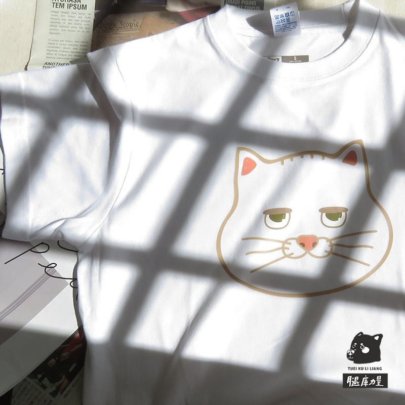 腿库力量_台湾原创设计T恤_女版_大头金吉拉 - 女装 T 恤 - 棉．麻 白色