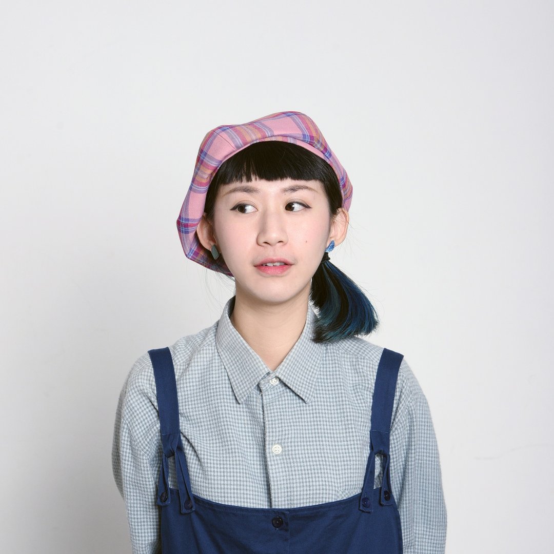 JOJA│限量 /日本老布贝蕾 / S-M可调式/ 贝蕾帽 / 画家帽 - 帽子 - 棉 粉红色
