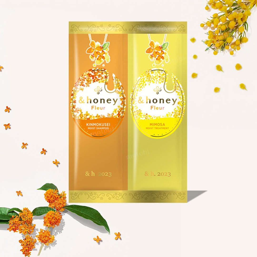 日本 &honey Fleur 蜂蜜轻盈舒愈洗润发旅行包 (洗10ml+润10g) - 洗发用品 - 其他材质 橘色