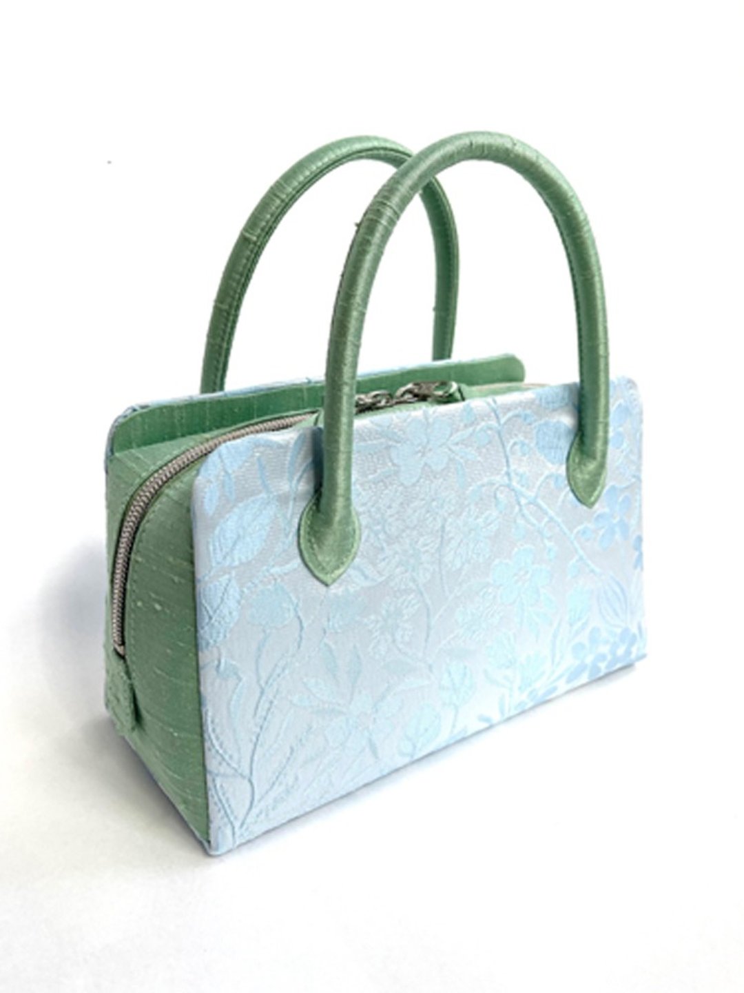 Rikyu bag matelasse blue M size Rikyu bag - 手提包/手提袋 - 聚酯纤维 蓝色