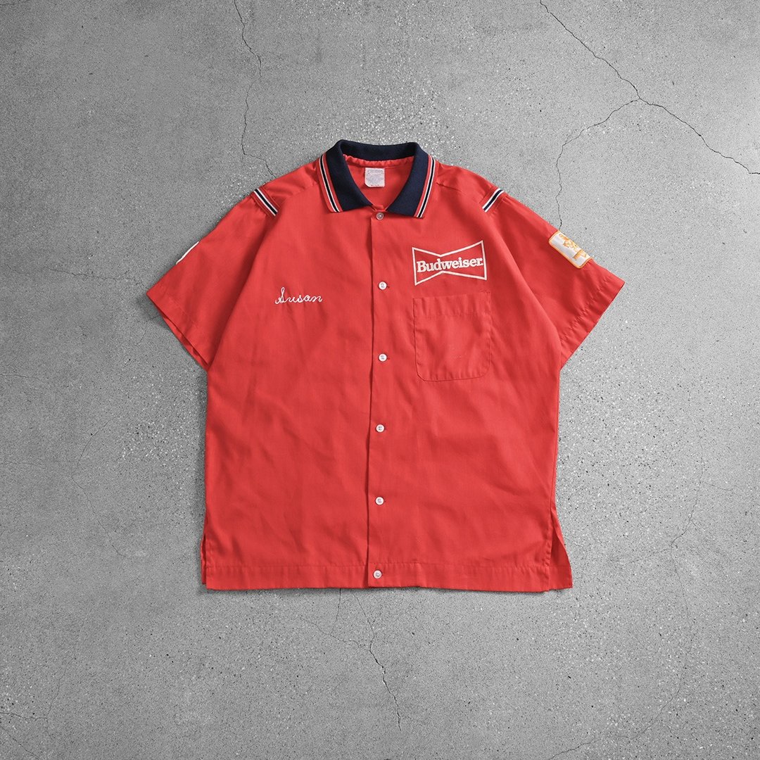 60s Hilton Bowling Shirts 保龄球衫 / 夏威夷衬衫、古巴衬衫 - 男装衬衫 - 棉 红色