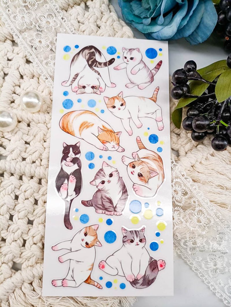 ME217_06可愛貓咪 / 轉印貼紙 - 贴纸 - 塑料 多色