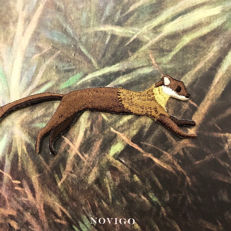 Novigo 台湾动物熨烫刺绣 / 黄喉貂 - 徽章/别针 - 绣线 